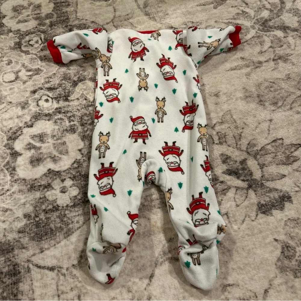 3 Piece Holiday Christmas Bundle 0-3M 2 Fleece Sleepers & Santa Baby Bodysuit
